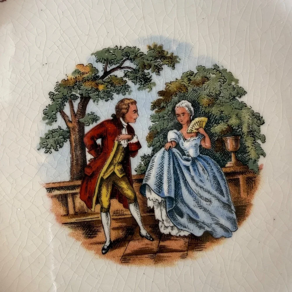 Vintage Romantic Victorian Courting Couple‎ Collector Plate Cottagecore Decor